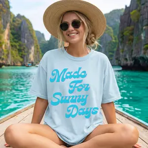 Made For Sunny Days T-shirt | Retro Script Beach Vibes