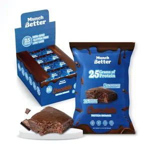 Munch Better High Protein Chocolate Brownies (8 Pack) - 25g Protein & 15g Collagen - Gluten-Free & No GMOs - 100% Dairy-Free - US Made