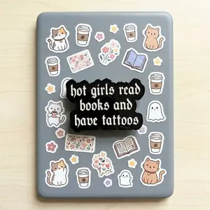 Magnetic Phone Grip Spooky Tattooed Bookworm Phone Grip Halloween Accessory