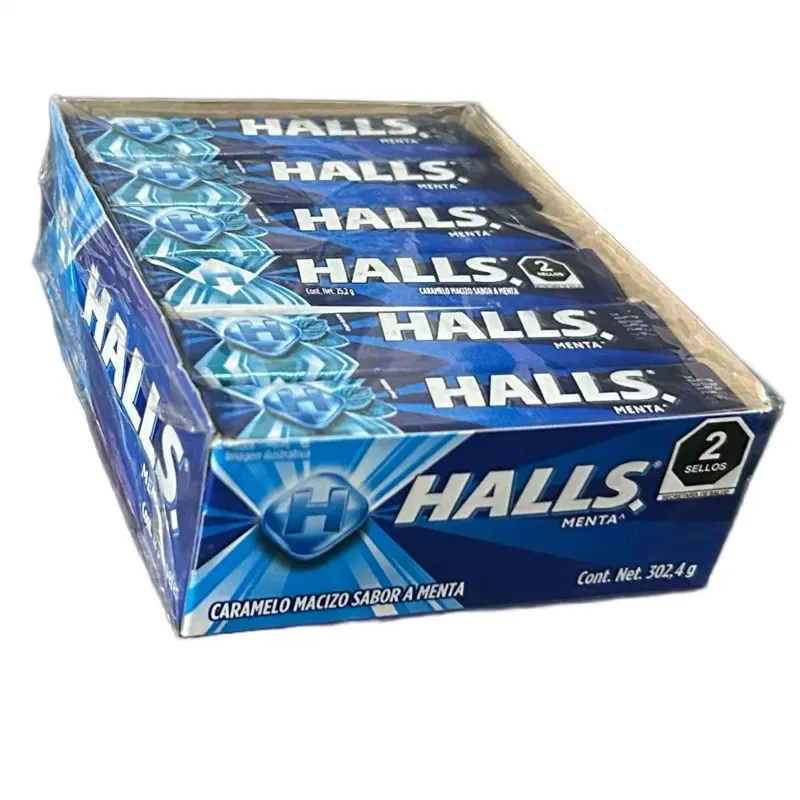 Halls Menta - Mint Flavor Hard Candy - 12 Pieces Sweet Fruity Snack Flavored Mints Bonbon outdoorfun