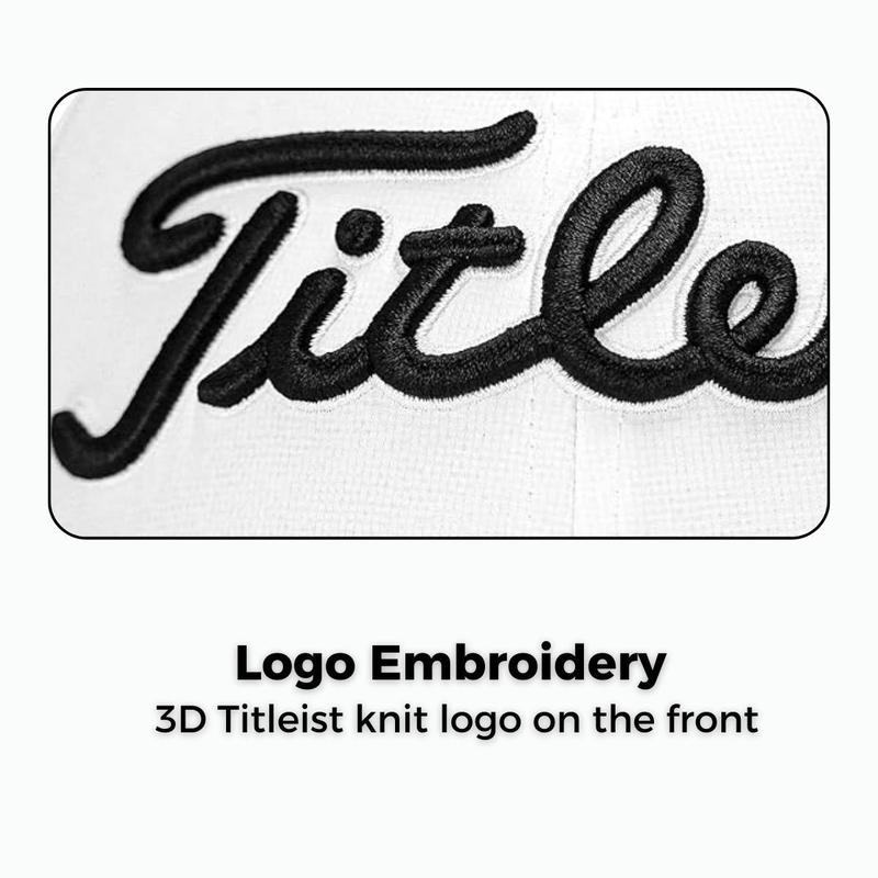 [Pack 2] Titleist Tour Performance Elite Pro Series Golf Cap White/Black Adjustable Fit Superior Sun Protection for Peak On-Course Performance & All-Day Comfort All Seasons Hand Wash Only