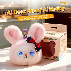 Interactive AI Smart Plush Toy - Soft Talking Companion, Emotional Eyes, Screen-Free Multilingual Learning, Bedtime Storyteller, White Noise, Parental Control App