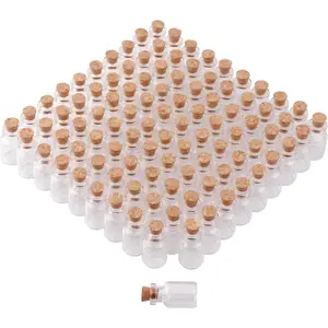 100 count 2ml Mini  Clear Glass Jars with Cork Stoppers Small Glass Bottles  Vials for Arts Crafts DIY Projects Wedding Party Favors