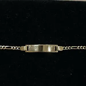 14k gold bracelet- placa para bebe para nombre  - 6 inches - baby name plate