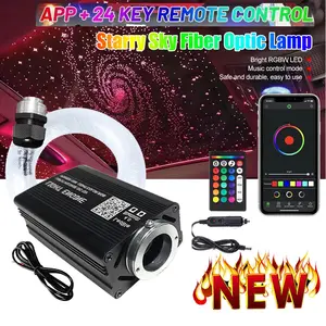 Upgraded 500/1000PCS Fiber Optic Star Light Kit for Car Headliner & Home Ceiling | Bluetooth APP + 24-Key Remote + Music Mode | 16W RGBW with Pure White & Twinkle Meteor