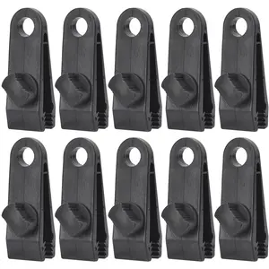 10PCS Heavy Duty Tent Tarp Tarpaulin Clip Clamp Buckle Camping Tool Hanger NEW