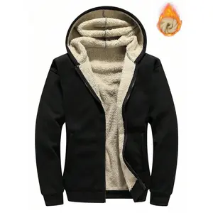 Men Zip Up Thermal Lined Hooded Jacket, Fall/Winter Clothes