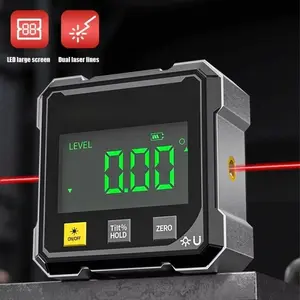 NEW 2-Side Magnetic Digital Angle Gauge With Laser Electronic Protractor Horizontometer Inclinometer Angle Ruler Slope Measuring