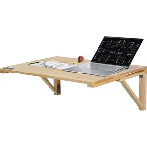 VEVOR Wall Mounted Folding Table, 47.2x 19.7 inches Wall Mount Table, Floating Desk with Iron Bracket, Fold Down Desk for Small Spaces, Home Office, Dining, Laundry Room, Kitchen, Bar, BurlywoodVEVOR Super Brand Day