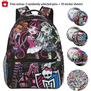 Monster high Backpack Monster high dolls Lightweight Bagpack Monster high doll Travel School Bag with Multiple Pockets For Work And Travel And Multiple Uses