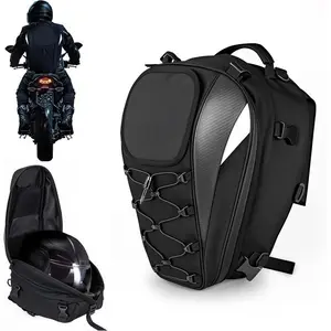 Expandable motorcycle tail bag, 25–38 L large capacity helmet luggage bag, waterproof rear seat storage bag, suitable for sports cars, road trips, everyday commuting, and outdoor rider gear