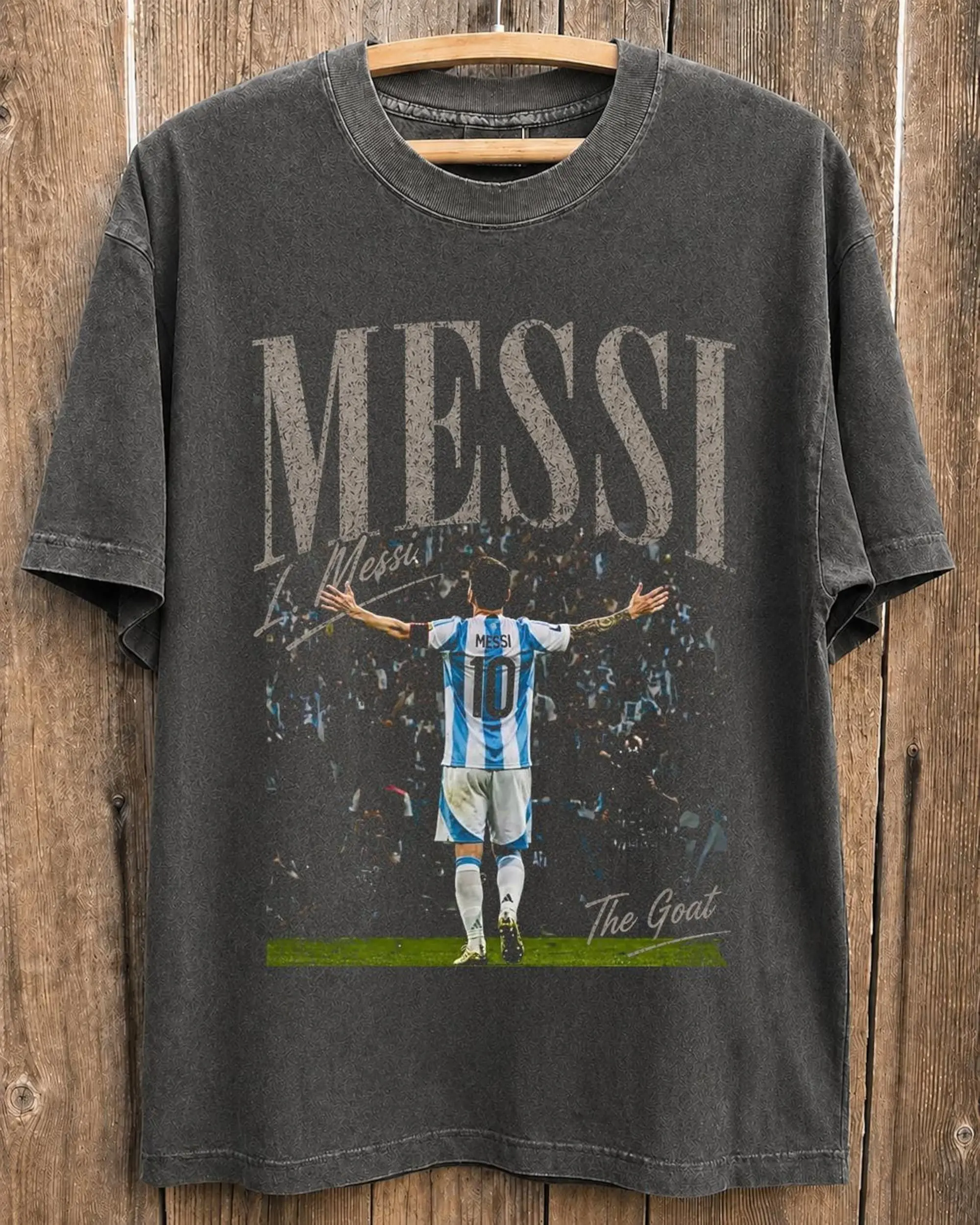 Lionel Messi Vintage Bootleg Soccer Comfort Color Shirt, The GOAT Argentina Football Graphic Tee, Retro Distressed 90s Soccer, Best Gift For Fans