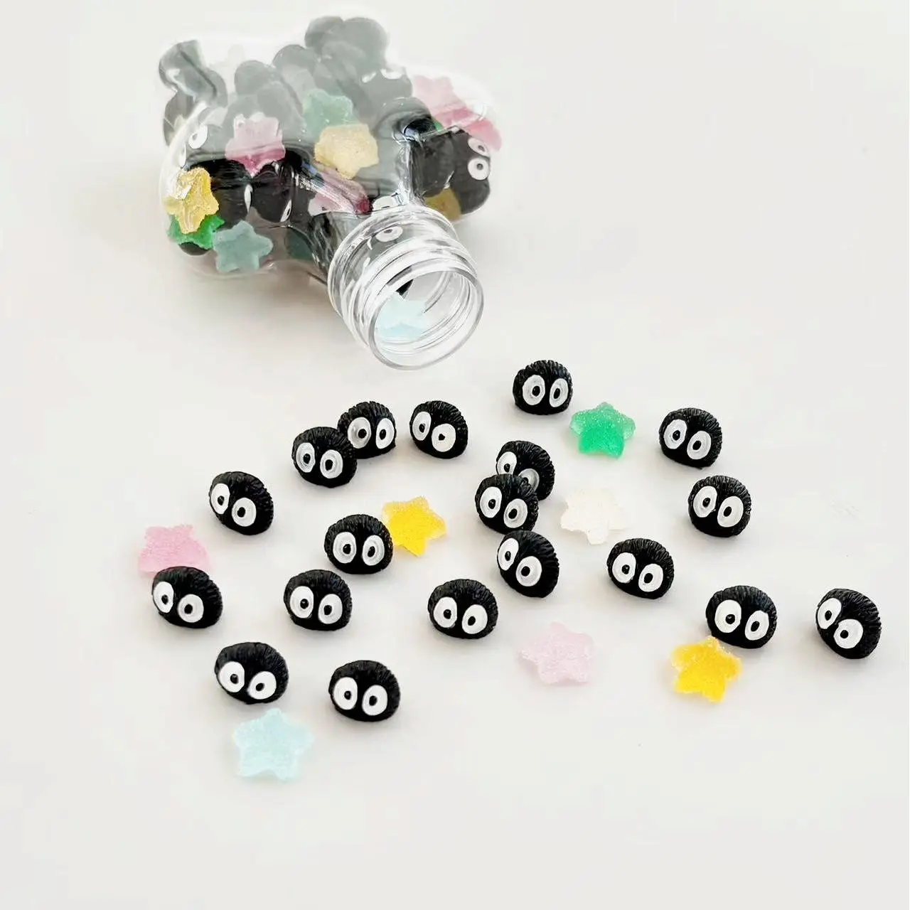 Jar of Resin Soot Miniatures for Desk & Home &Car Decor Ornaments DIY Craft Super Cute mini Soot Figures Room Decor DIY Crafts