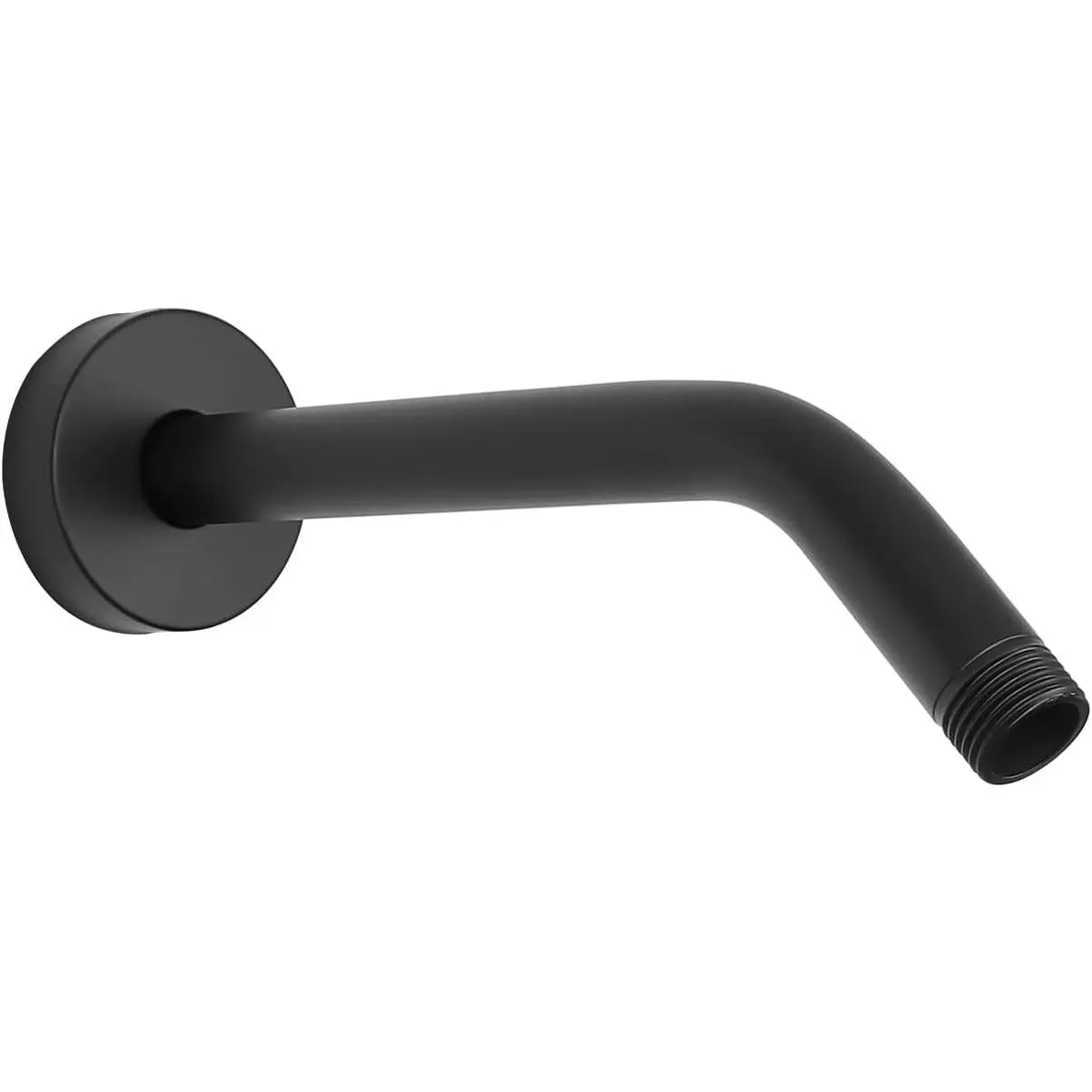 Shower Arm with Flange and Teflon Tape, Wall Mounted Shower Pipe 304 Stainless Steel Extension Arm for Fixed Shower  & Handheld (6 Inch, Matte Black)