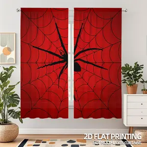 Spider Web Pattern Curtain, Privacy Grommet Curtains, Modern Casual Window Curtain, Window Drapes for Home Living Room Bedroom Office Decor, Home Decoration Curtain