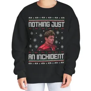 Charlesss Leclerccc Nothing Just An Inchident Ugly Christmas Sweater, Crewneck Sweatshirt, Sweatshirt, Racing, Motorsport