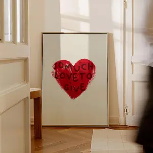 Retro Love Poster for Couples Decor Vintage Print Red Wall Art for Living Room Poster Valentines Day Gift for her Love Letter Trendy Print