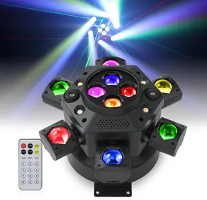 PAIDUN 6 Arms Bee Eyes Rotation Laser Beam Stage Light DMX512 Sound Activated DJ Disco Bar Club Party KTV