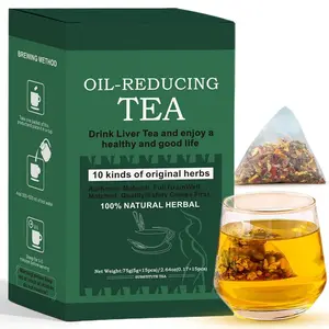 Oil-Reducing Tea - 10 Herbal with Excellent Formula, Oil Cleansing Tea for Liver, Oil-Reducing Tea Herbal Chinese Tea, 15 Tea Bags (1 Box(15pcs))