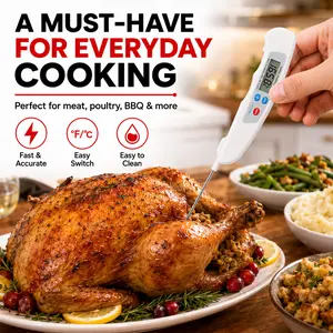 Digital Instant Read Food Thermometer | Accurate Food Temperature Tester for Grill, Baking & Meat