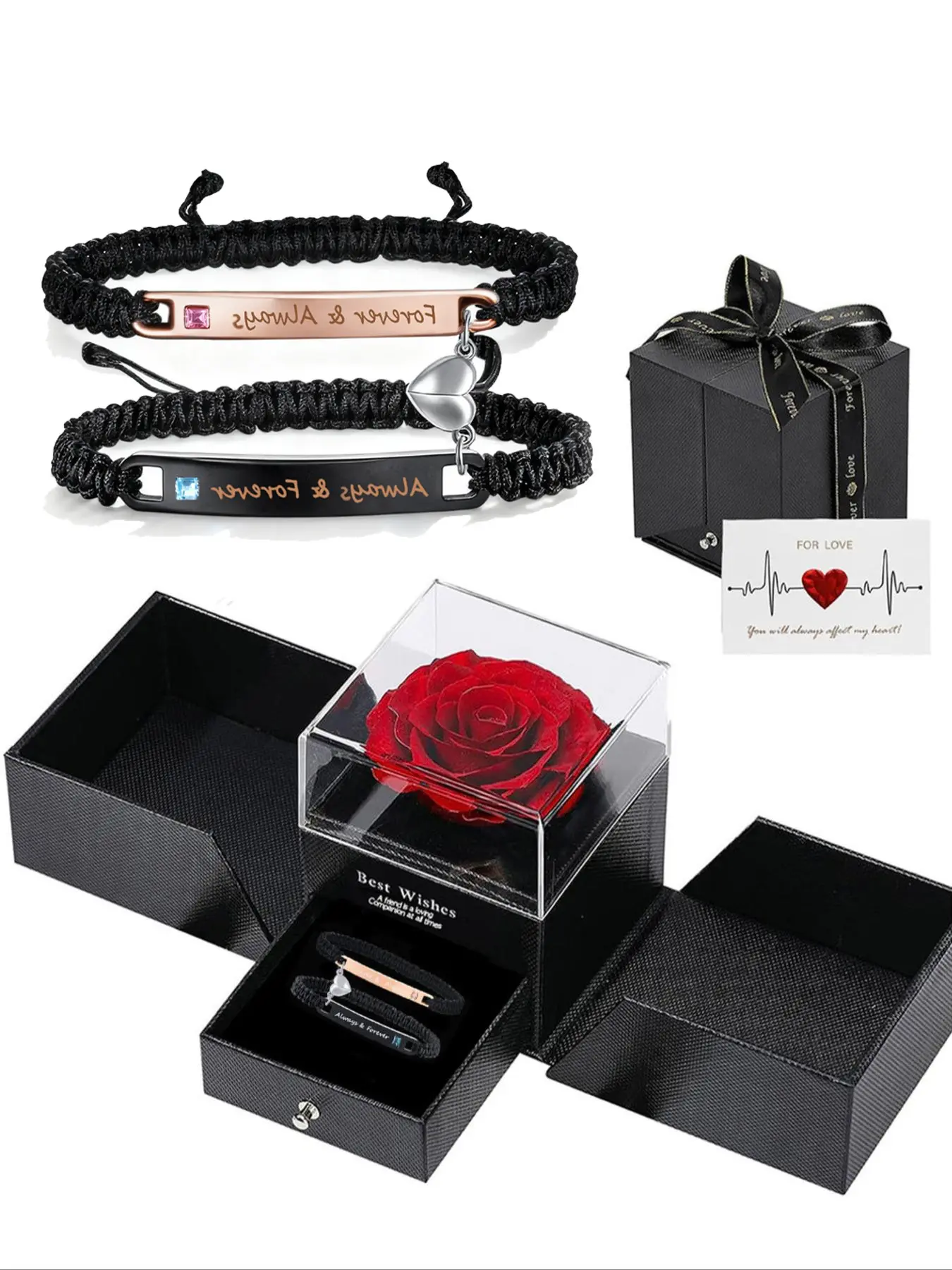 Valentine's Day Gift Set, Personalized Couple Bracelets, Promise Bangle, Attractive Relationship Band, Unisex Jewelry, Anniversary Present, Romantic Bracelet Set, Aesthetic Jewelry Gift