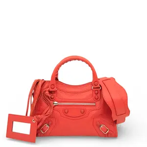 Pre-owned Balenciaga Leather tote bags Mini City Calfskin Red (ws010626h9)