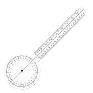 Goniometer 1- Goniometer Set, 12 inch 360- Transparent Protractor  Measurement with Physical  Goniometer Measuring Square (12 inches)
