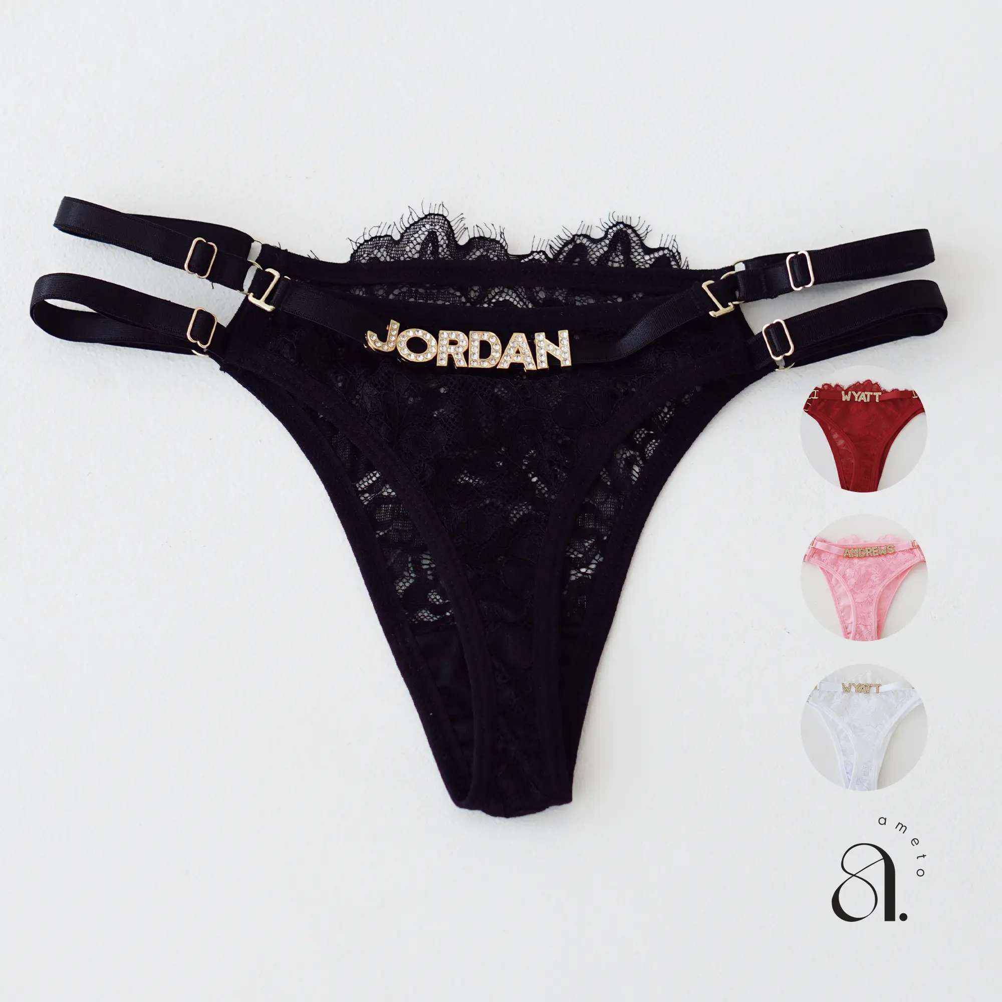 Customized Thong with Name  Embroidery Panties  Gifts for Boyfriend,  Bachelorette Party  Sexy Womenswear Lingerie Comfort Fit  Adjustable  Strap  Check Now - TikTok Shop