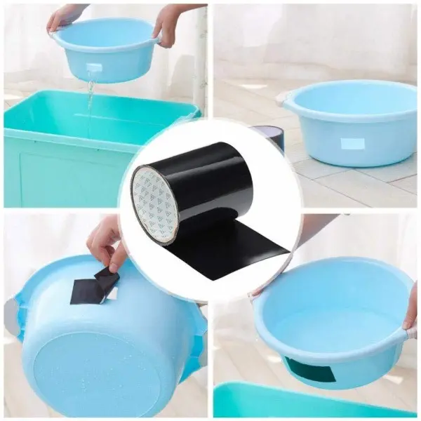 Waterproof repair tape used to patch household plastic containers