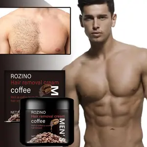 ROZINO Coffee Hair Removal Cream Depilatory Cream for Unwanted Male Hair, Painless Hair Removal Gel Suitable for All Skin Types, Made for Men