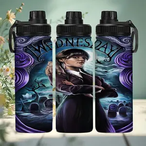 1pc 20oz Adams Family Legacy Wednesday Stainless Steel Water Bottle, Outdoor Adventure, Daily Use, Gift, Durable and Stylish