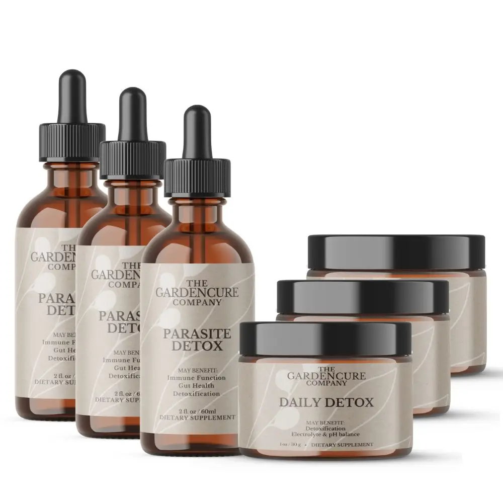 Complete Parasite Detox Kit (Full 90-Day Cleanse) | Gut Health & Candida Support | Zeolite Fulvic Acid Binder | Black Walnut, Wormwood, Clove | Organi
