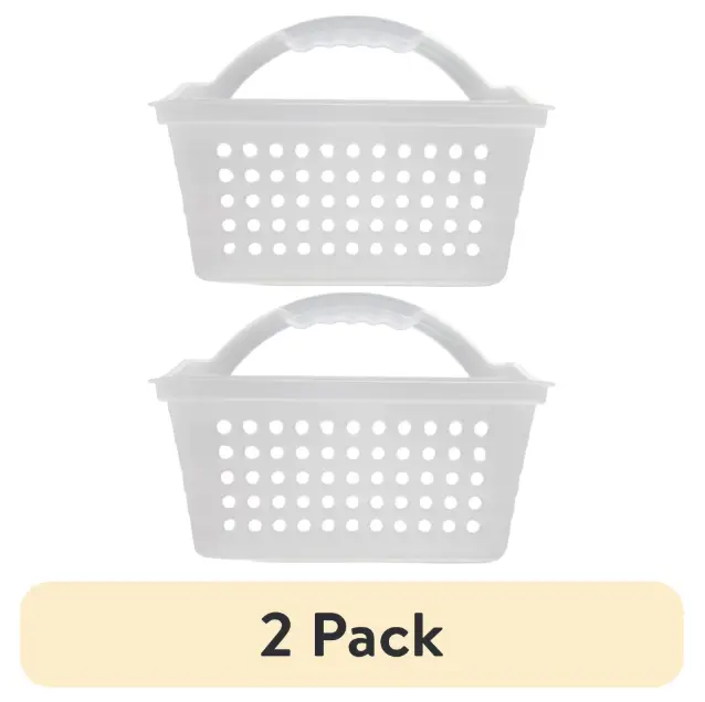 (2 pack) Small Portable Shower Caddy Frost Plastic (2 pack) Small Portable Shower Caddy Frost Plastic
