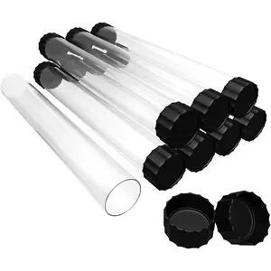 Clear Plastic Mailing Tubes, 8 Pack 1.4x15.35 Inches Poster Tubes with Caps for Blueprints, Incense Sticks, Artwork & Documents