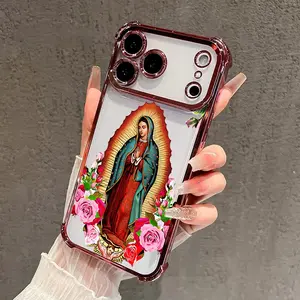 Virgin Mary Tpu Casing For Iphone 17Promax Air 16 15 14 13 12 11 X Xs Pro Plus Max Four Corners Anti - Fall Transparent Soft Silicone Gift Shockproof Protection Anti - Drop Protective Protector Phone Cases Shell Cover