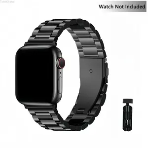 Solid Color Metal Apple Watch Band with Tool (Band Only), Durable Replacement Strap for Men and Women, Sports Smartwatch Wristband Compatible with Apple Watch Ultra 2, Series 9–1, SE/SE2, Everyday Wear Accessory