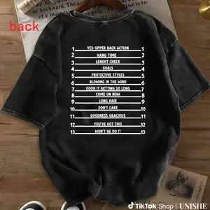 Natural Hair Length Check Shirt – Soft Cotton Washed T-Shirt