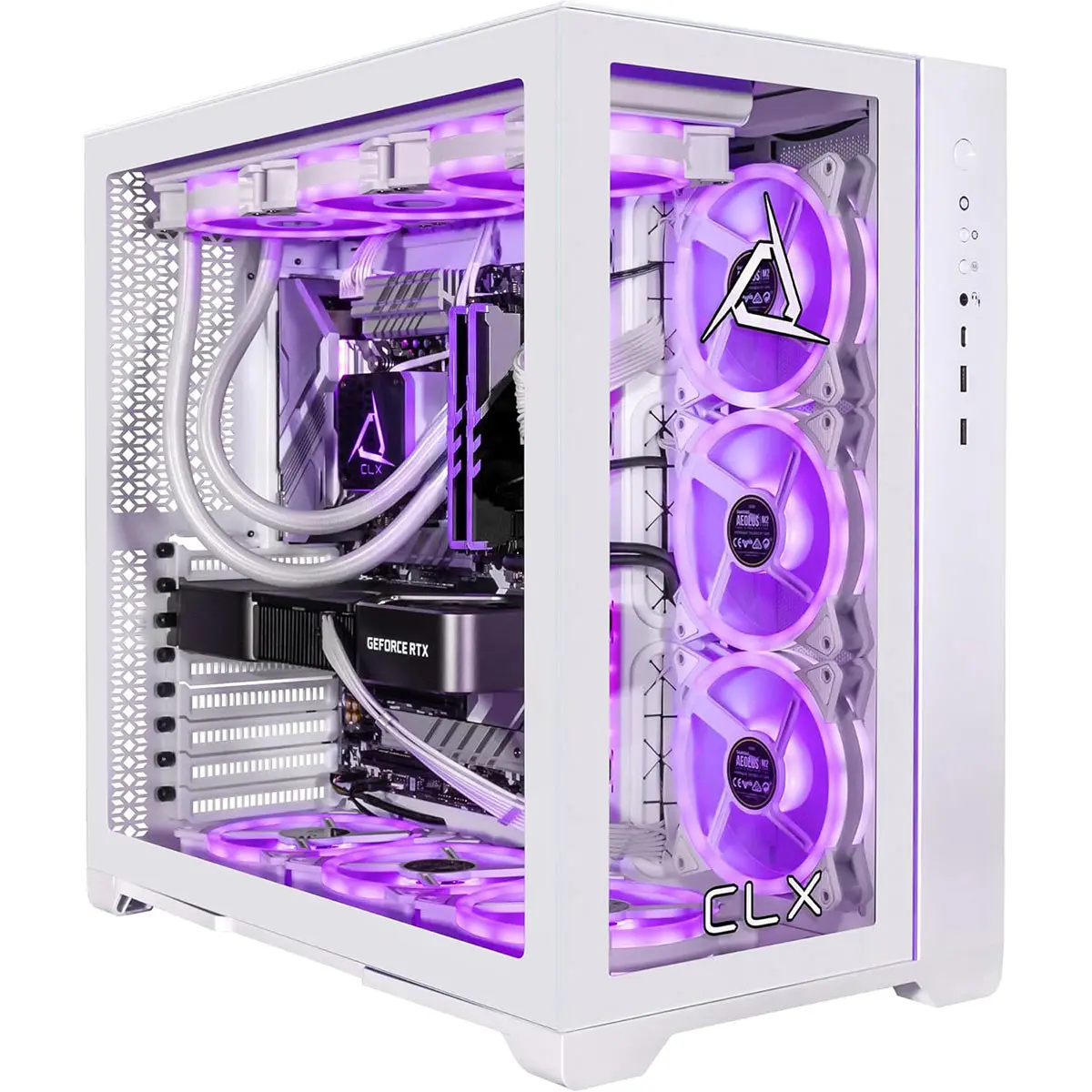 CLX SET Liquid Cooled Gaming Desktop Computer, AMD Ryzen 7 7800X3D 4.2GHz, 64GB RAM, 2TB SSD + 6TB HDD, NVIDIA GeForce RTX 5070 12GB, Windows 11 Home, White