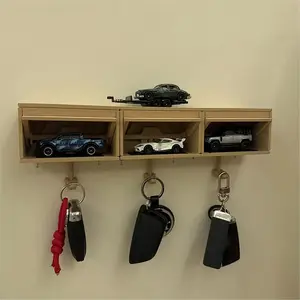 3D Car Garage Key Holder with Door-Opening Function - Wall-Mounted Key Organizer for Entryway/Hallway/Office Decor, Wall Mounted Shelf, Fun Practical Design for Car Enthusiasts, Premium Craftsmanship, Wall Mounted Hook
