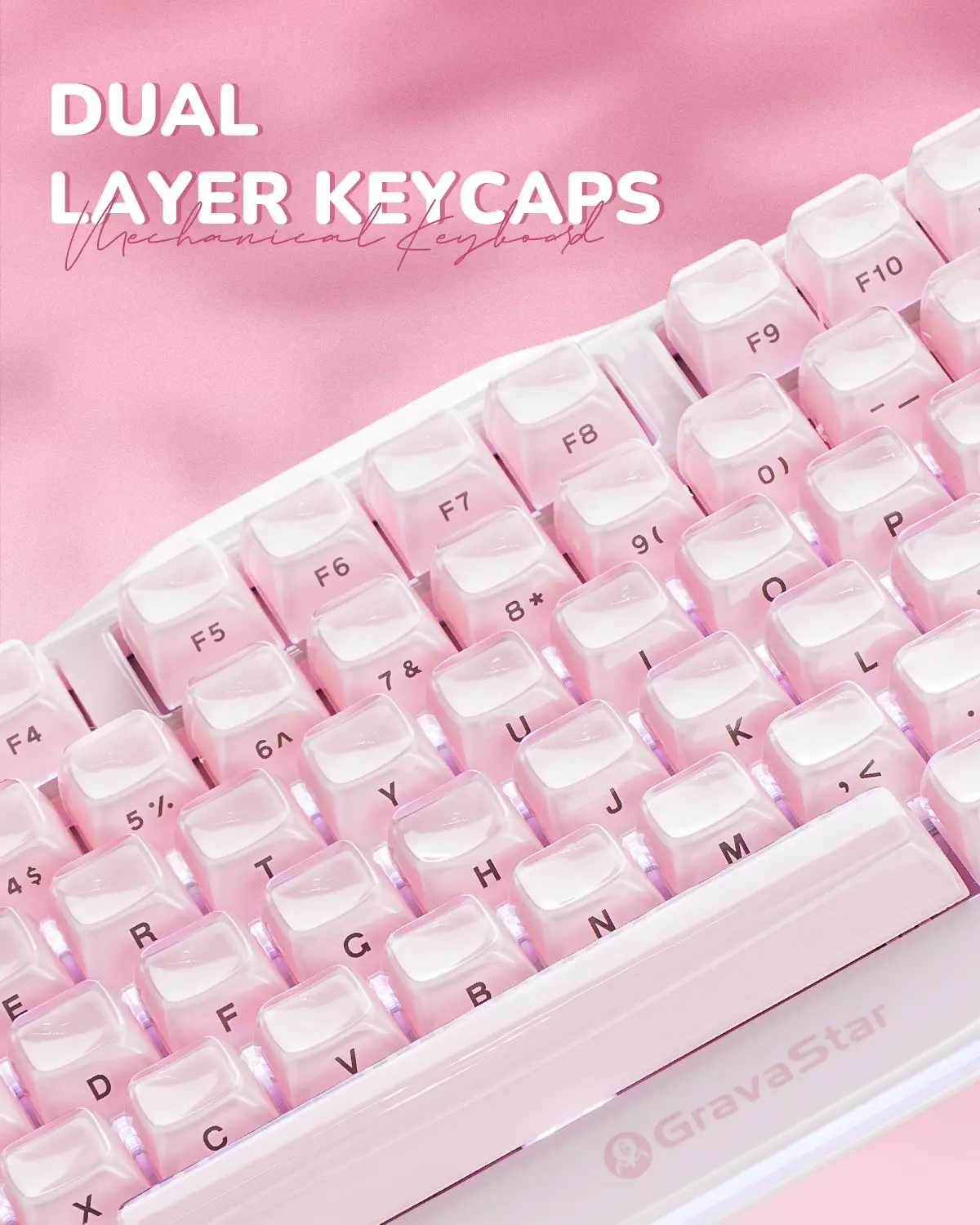 GravaStar Mercury K1 - Sakura Pink 75% Pink Wireless Creamy