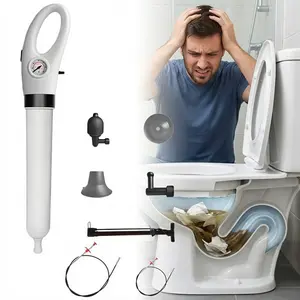 [2-in-1 Kit] Ultimate Drain Unblocker Set: High-Pressure Air Plunger & Flexible Claw Snake. Fix Clogged Toilets & Sinks Instantly.