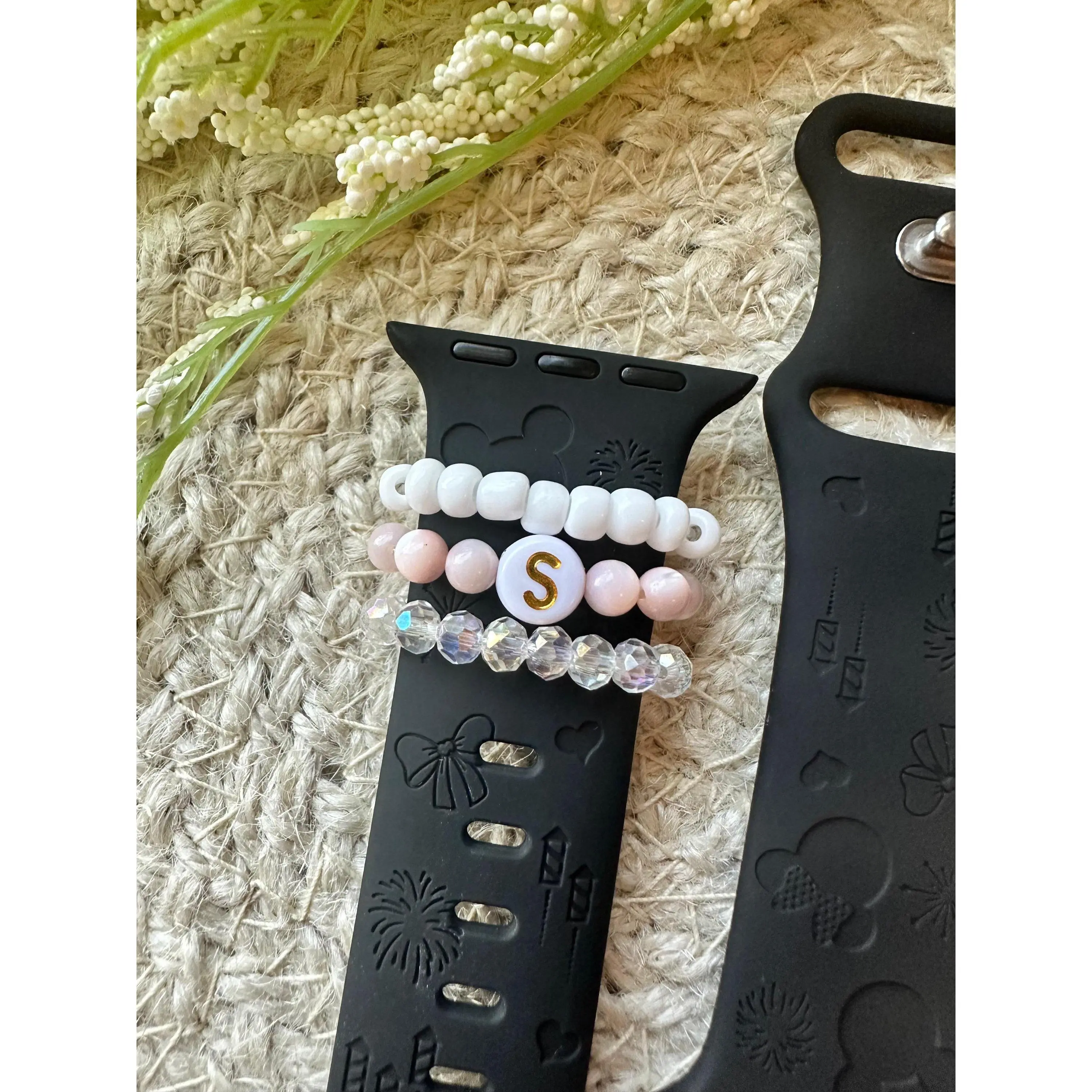 Pink Initial Watch Charms