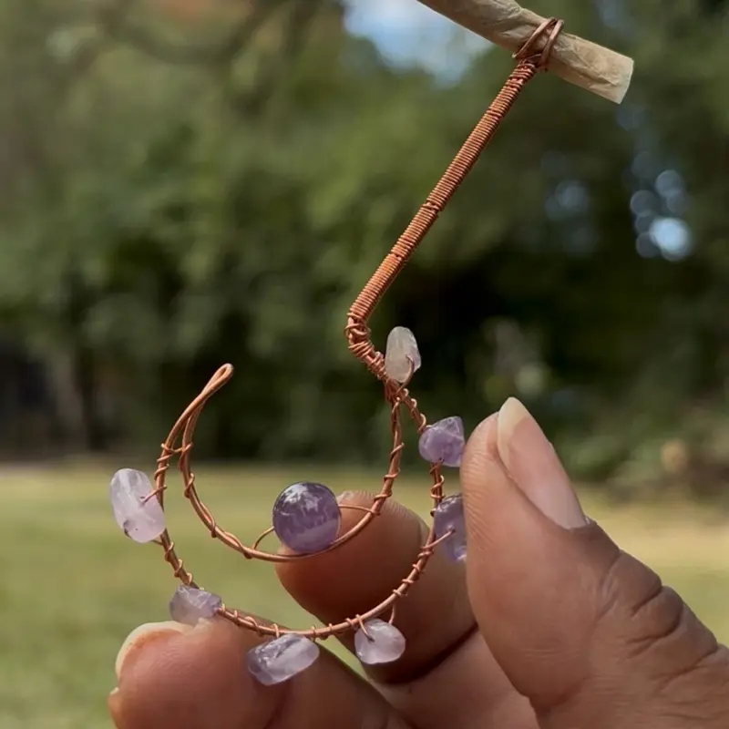 Crystal & Copper Pendant | Whimsical Cig Holder