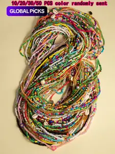 Random Color Beaded Elastic Waist Chain, Boho Jewelry for Women and Girls, Fashion Accessory for Party and Daily Wear, Trendy Birthday Gift for Her