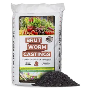 Brut Organic Worm Castings – 30 LB – Natural Nutrients, Fertility Builder, Plant Food for Potting Soil, Garden Soil, Indoor and Outdoor Use