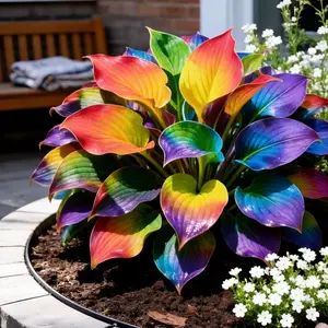 RAINBOW Hosta Seeds Perennial Shade Plantfor Garden and Yard Non-GMO EasyCare USA Made Versatile in ShadedAreas Outdoor Use