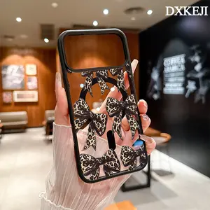 Leopard print bows Pattern Magnetic MagSafe Phone Case for iPhone 17 Air/16 Pro Max 15 Pro 14 13 12 11 Plus Shockproof Slim Protective Cover Casing
