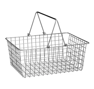 Spectrum Diversified Steel Wire Storage Basket with Handles for Pantry, Countertop and More, Large, Chrome