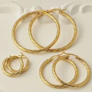 Must-Have Gold Twisted Hoops | 3 Sizes | 14K Gold Plated | Lightweight Comfortable | Perfect Jewelry Stack Addition
