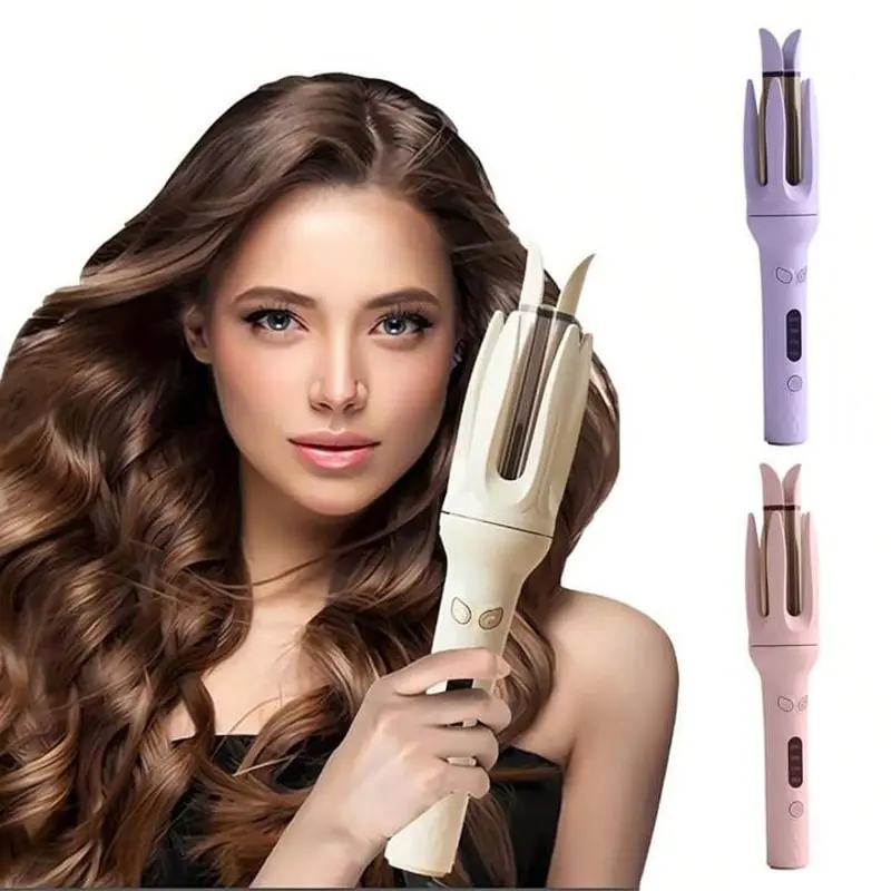 28mm Automatic Hair Curler Negative Ions Rotating Ceramic Wand,Fully automatic curling stick lazy curling tool electric rotary curler large curling without damaging hair Comfort Hair Curler,auto shut-off